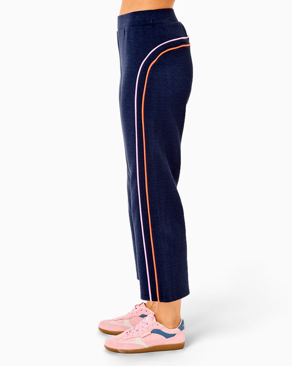 'On model product image of Soft Luxe Beaumount Pant in Navy'