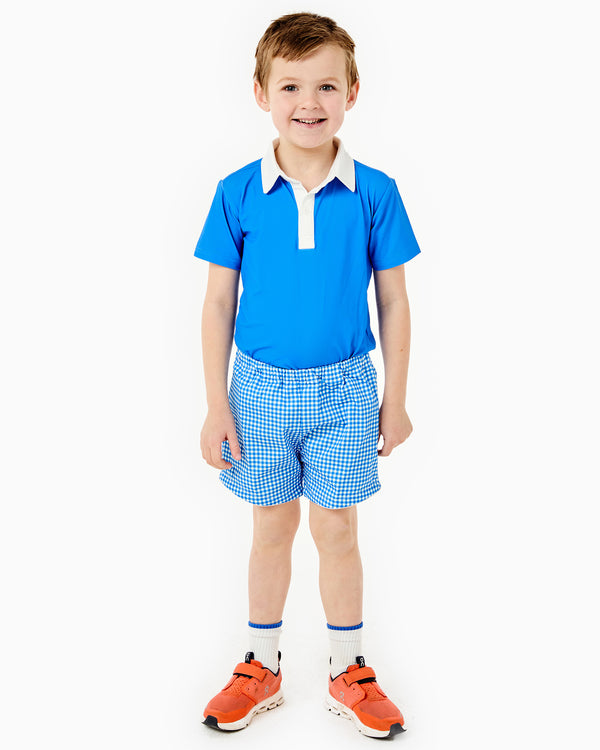 'On model product image of Behr Set X Cecil & Lou in Cerulean Gingham'