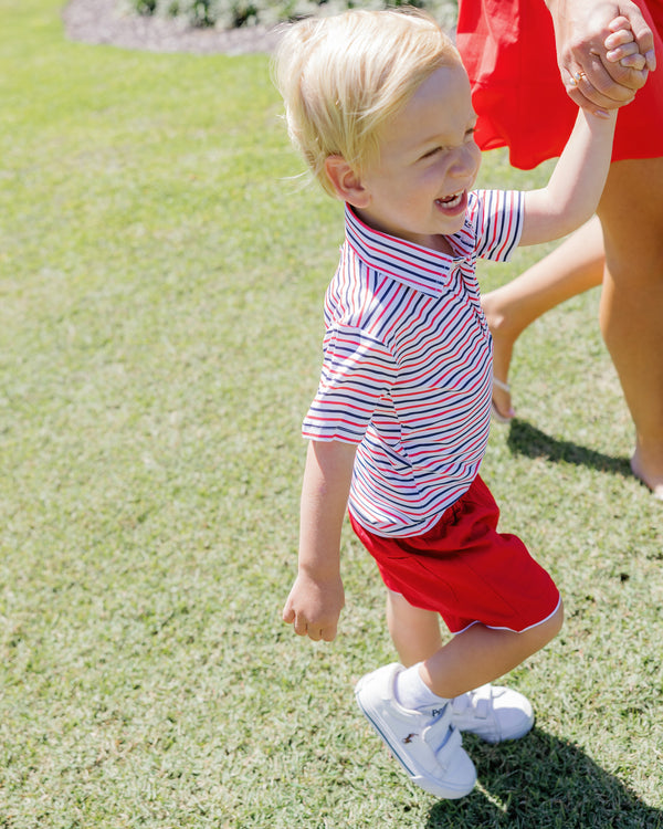 'On model product image of Behr Set X Cecil & Lou in Poppy Stripe'