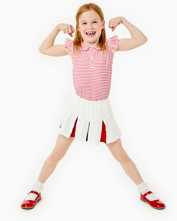 'On model product image of Charlotte Set X Cecil & Lou in Poppy Stripe'