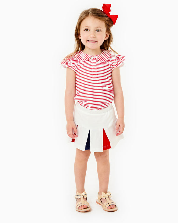 'On model product image of Charlotte Set X Cecil & Lou in Poppy Stripe'
