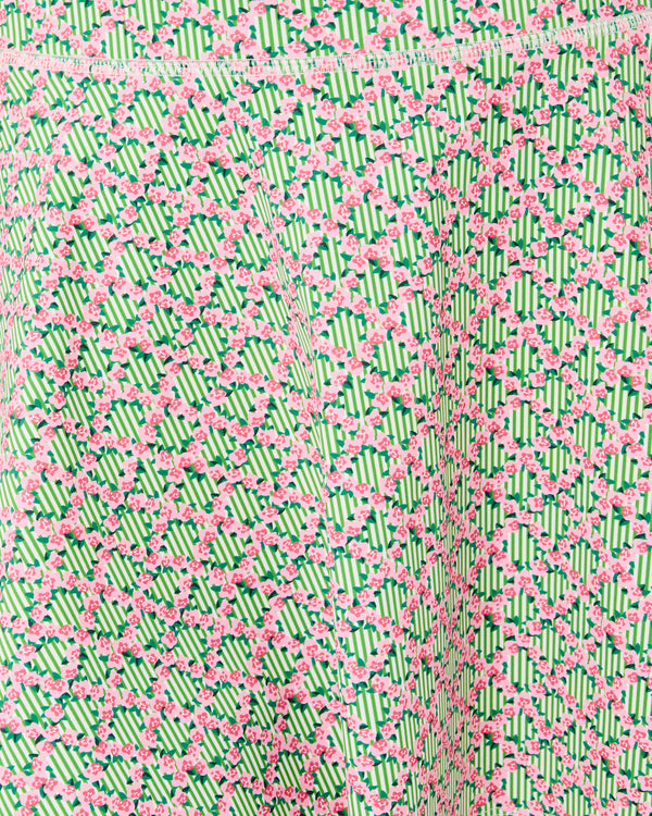 'On model product image of Smooth Sport 14.5in Circle Skort in Bubblegum Floral Trellis'