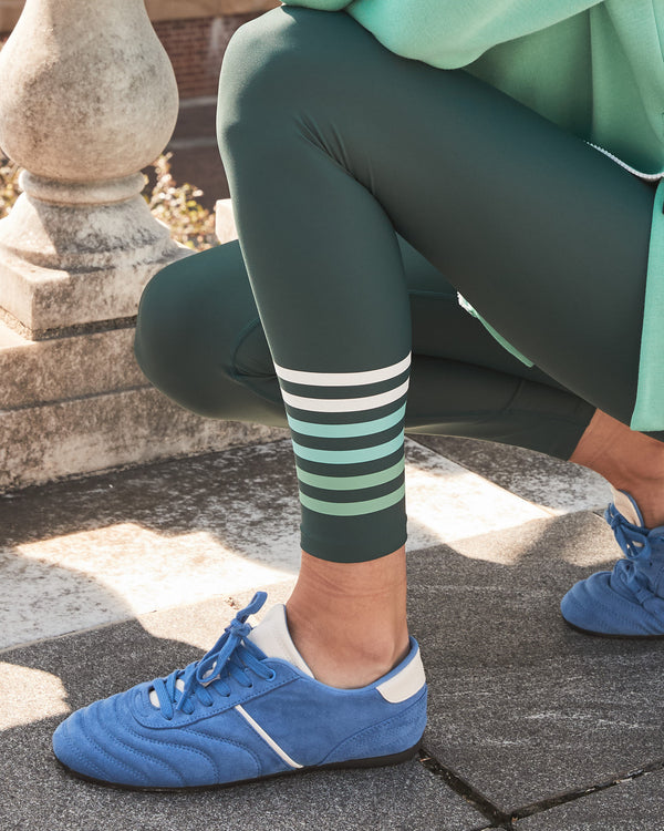 'On model product image of Sculpt Compression High-Rise Everyday Legging in Ivy/Super White/Sage/Mint'