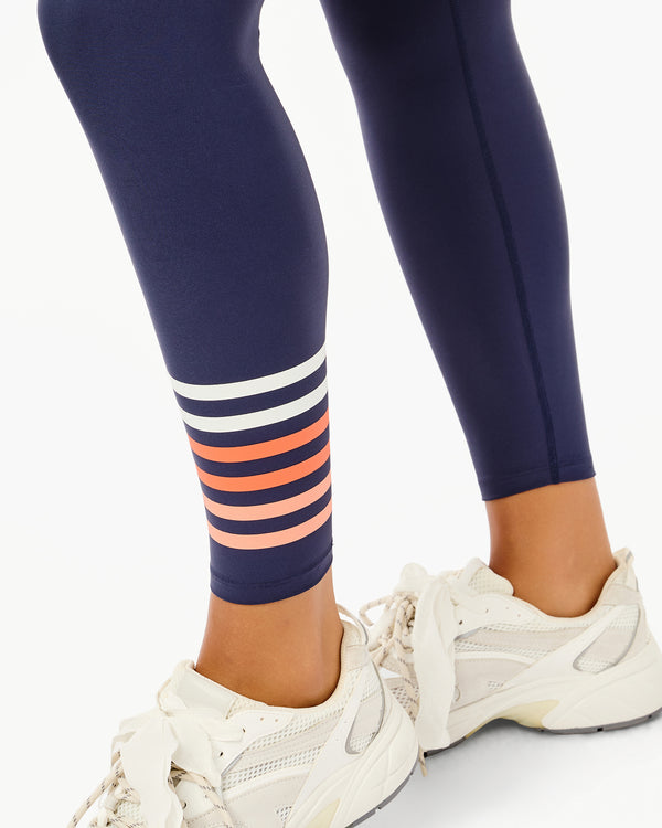 'On model product image of Sculpt Compression High-Rise Everyday Legging in Navy/Super White/Papaya/Apricot'