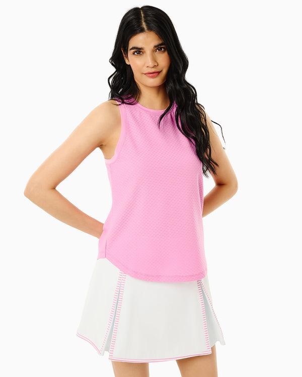 'On model product image of Active Mesh Everyday Tank in Orchid'