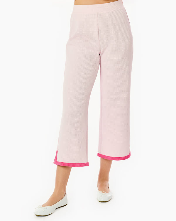 'On model product image of Active Jacquard Lennon Pants in Ballet Slipper/Rose'