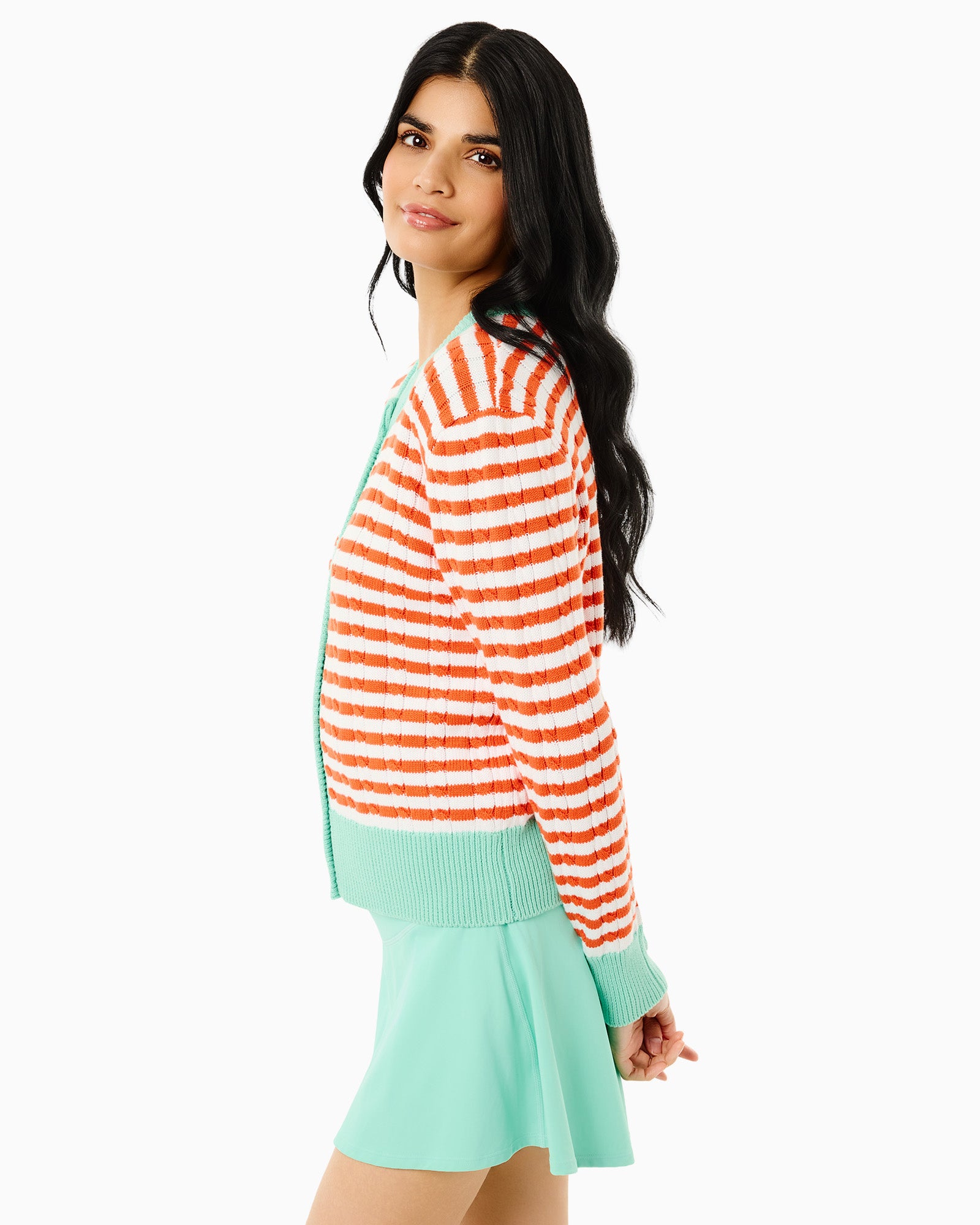 Cotton Cable Knit Oxford Cardigan Sweater – Addison Bay®