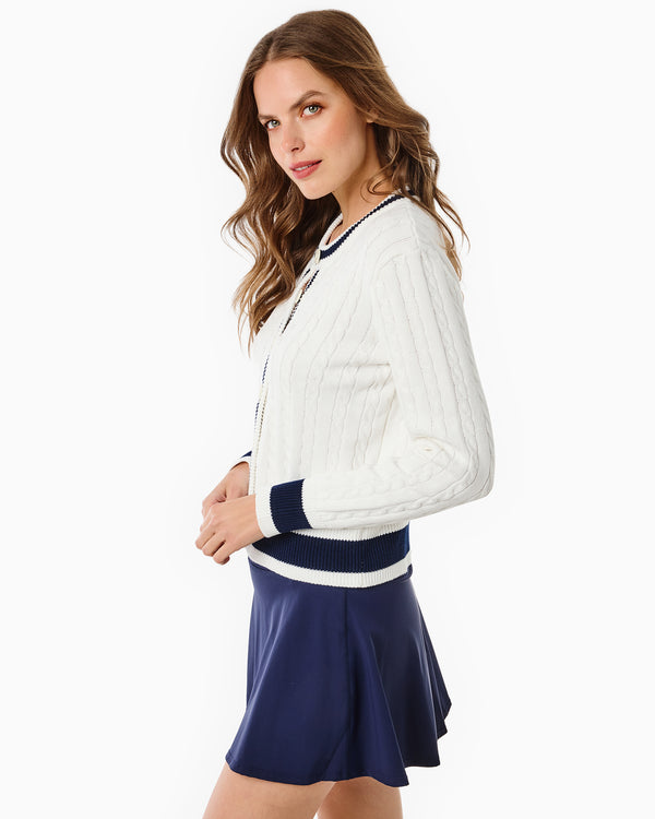 Cotton Cable Knit Oxford Cardigan Sweater – Addison Bay®