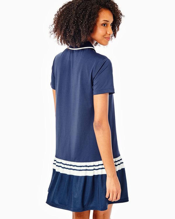 Addison Bay Active Pique Palm Beach Dress in Navy/ White-Final Sale | Medium
