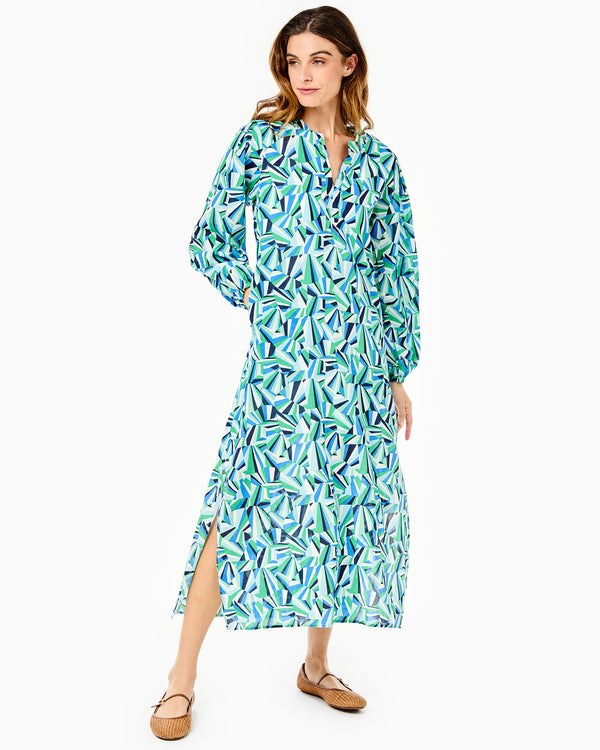 'On model product image of Cotton Volie Rosemary Dress in Starburst Multi'