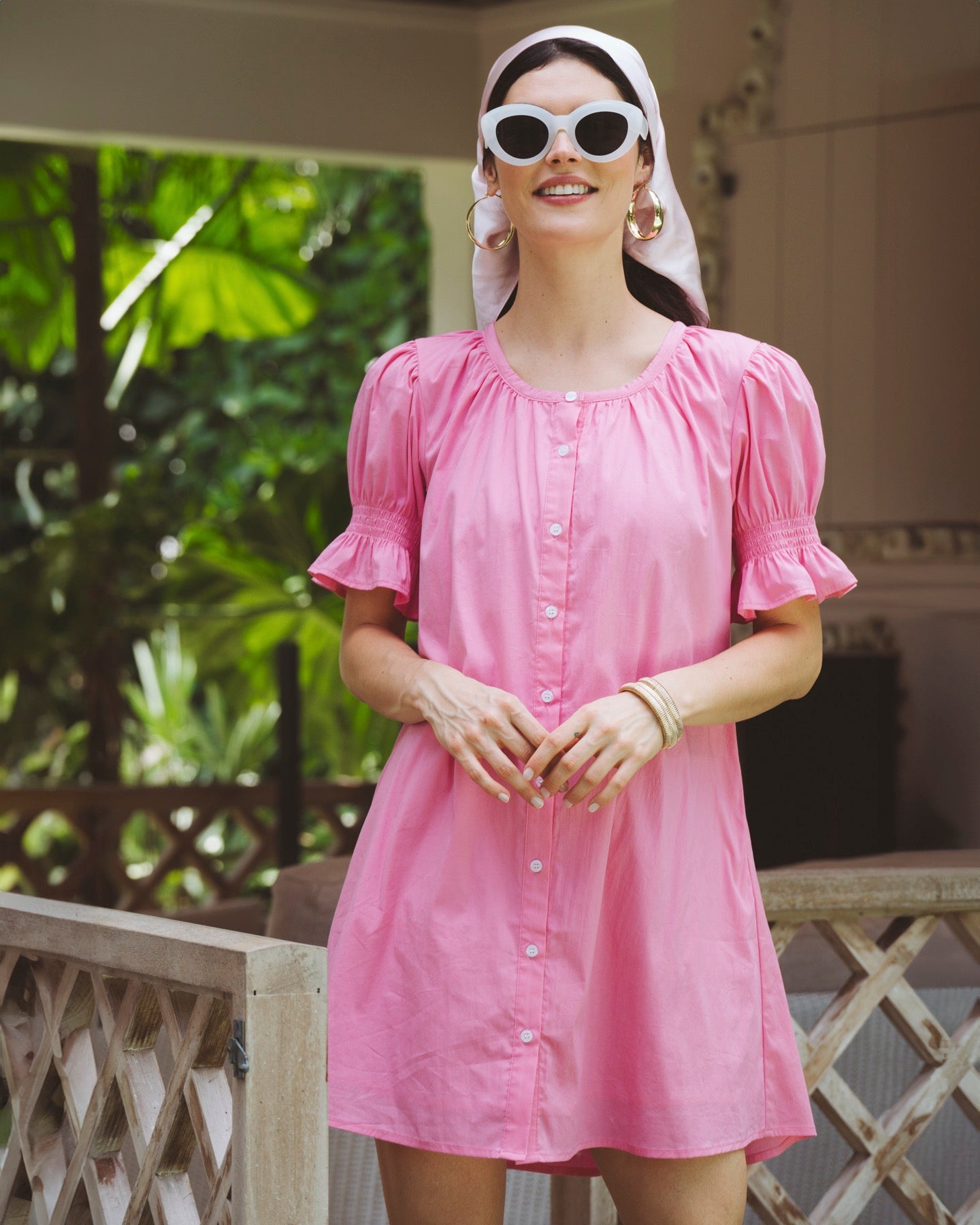 Cotton Poplin Short Sleeve Sailor Dress