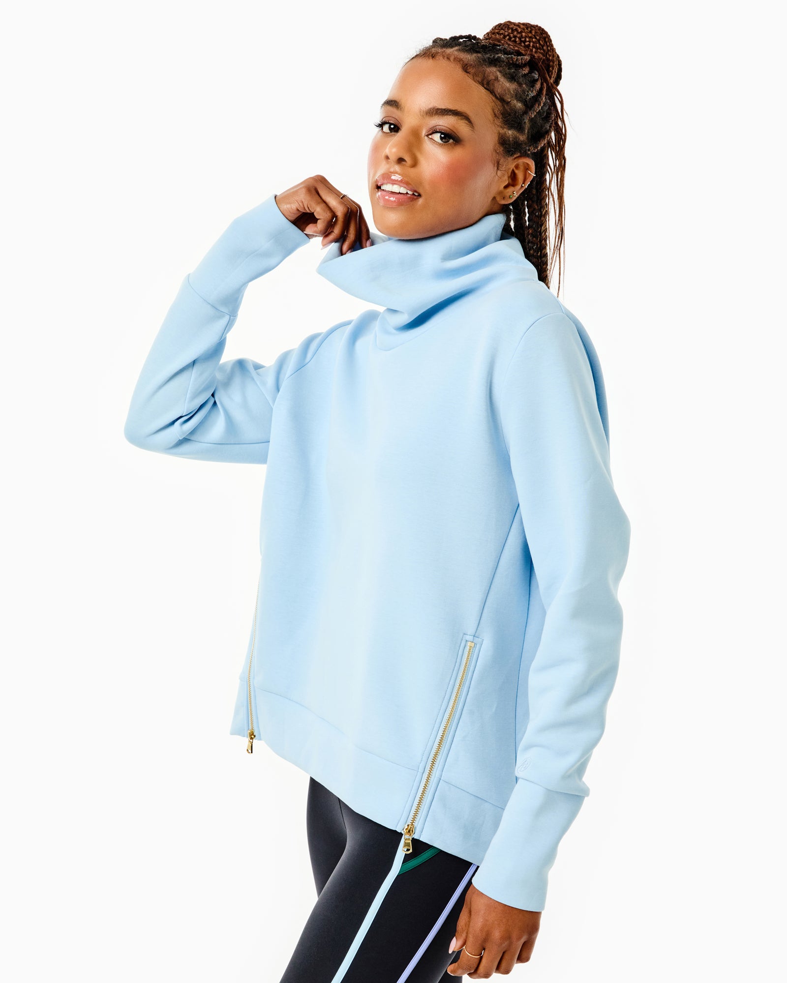 Polished Double Knit Zip Everyday Pullover featured product image