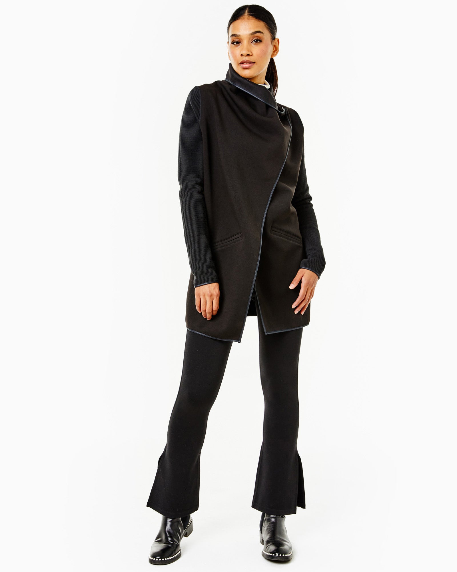 Button Wrap Jacket Polished Double Knit Wrap Jacket – Addison Bay®