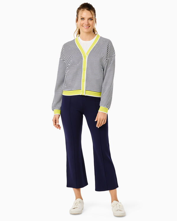'On model product image of Ponte Waverly Pants in Navy'